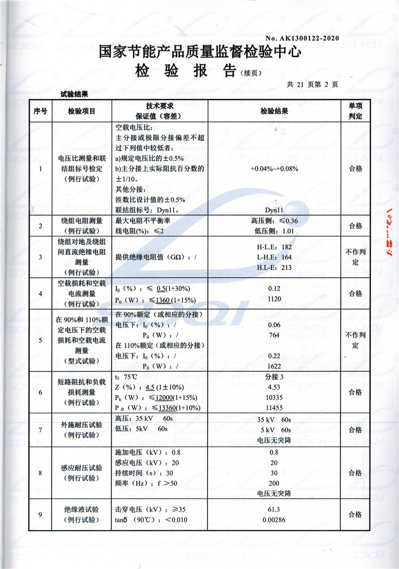 高低压试验报告-S11-1250武强武强武强油浸式变压器-2.jpg